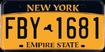 NY license plate FBY1681