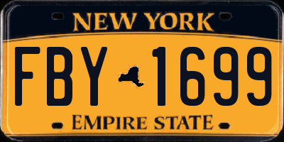 NY license plate FBY1699