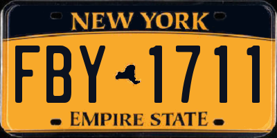 NY license plate FBY1711