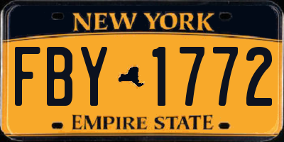 NY license plate FBY1772