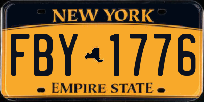 NY license plate FBY1776