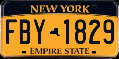 NY license plate FBY1829