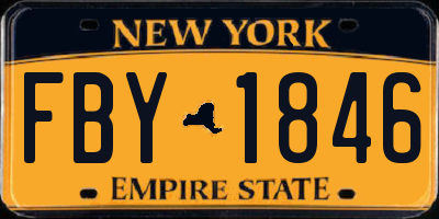 NY license plate FBY1846