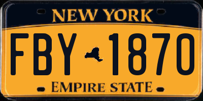 NY license plate FBY1870