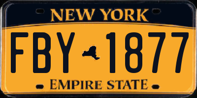 NY license plate FBY1877