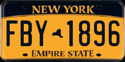 NY license plate FBY1896
