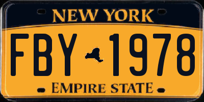 NY license plate FBY1978