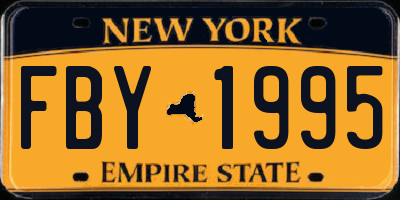 NY license plate FBY1995