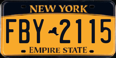 NY license plate FBY2115
