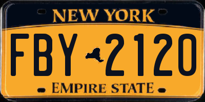 NY license plate FBY2120