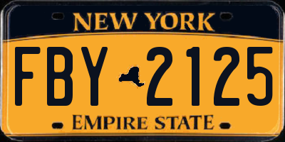 NY license plate FBY2125