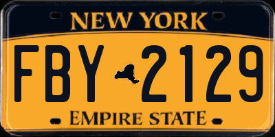 NY license plate FBY2129