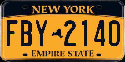 NY license plate FBY2140