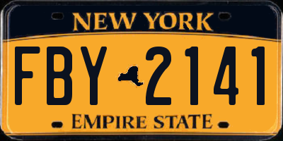 NY license plate FBY2141