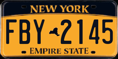 NY license plate FBY2145