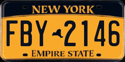 NY license plate FBY2146