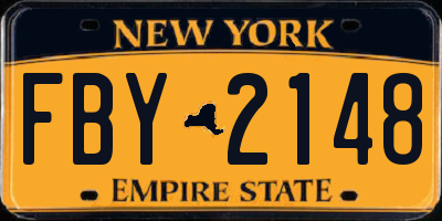 NY license plate FBY2148