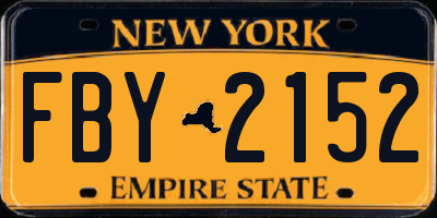 NY license plate FBY2152