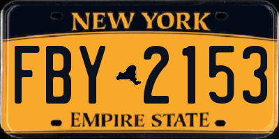 NY license plate FBY2153
