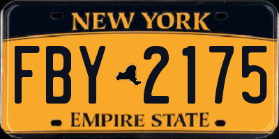NY license plate FBY2175