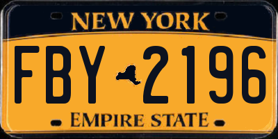 NY license plate FBY2196