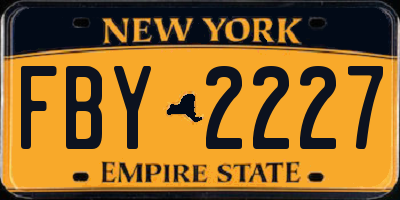 NY license plate FBY2227