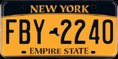 NY license plate FBY2240