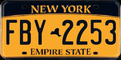 NY license plate FBY2253