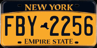 NY license plate FBY2256