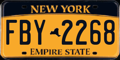 NY license plate FBY2268