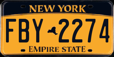 NY license plate FBY2274