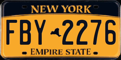 NY license plate FBY2276
