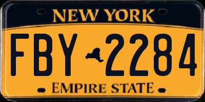 NY license plate FBY2284