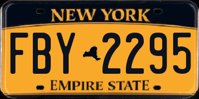 NY license plate FBY2295