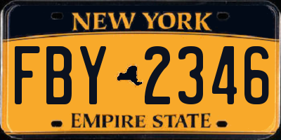 NY license plate FBY2346