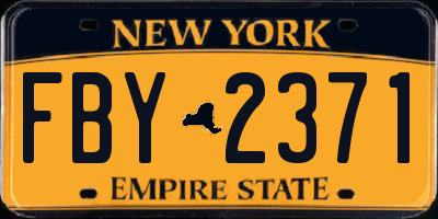 NY license plate FBY2371