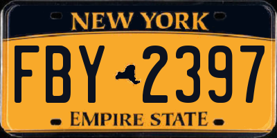 NY license plate FBY2397