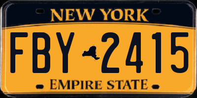 NY license plate FBY2415
