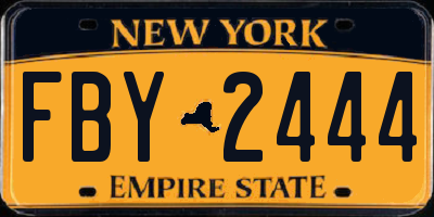 NY license plate FBY2444