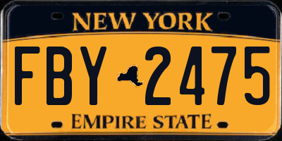 NY license plate FBY2475