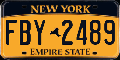 NY license plate FBY2489