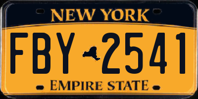 NY license plate FBY2541