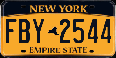NY license plate FBY2544
