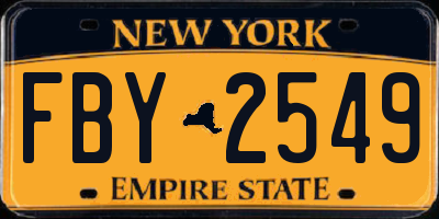 NY license plate FBY2549