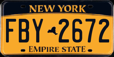 NY license plate FBY2672