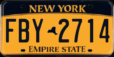 NY license plate FBY2714