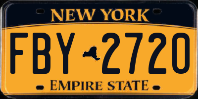 NY license plate FBY2720