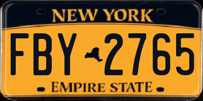 NY license plate FBY2765