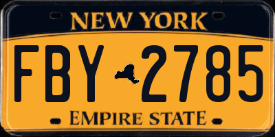 NY license plate FBY2785