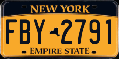 NY license plate FBY2791